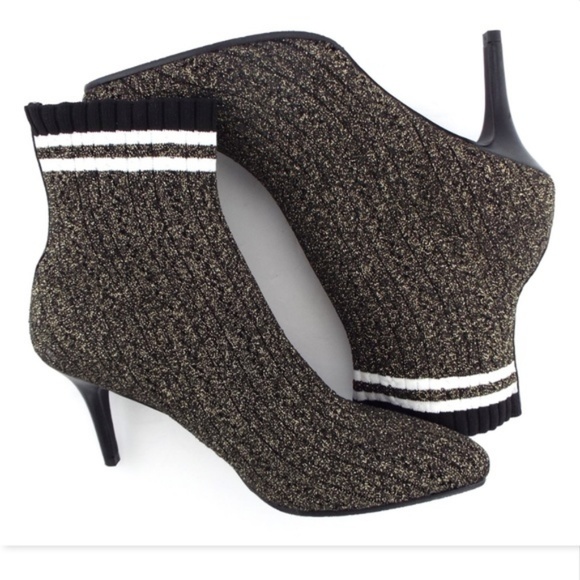New STUART WEITZMAN Metallic Knit Sock Booties 8.5 - Picture 6 of 8